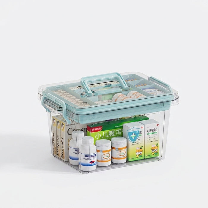 Transparent Medical Storage Box — Foldable, Large-Capacity Medicine Cabinet