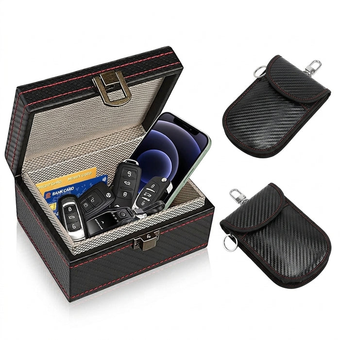 Anti-Theft Faraday Box & Bag for Key Fob — RFID Key Fob Protector for Keyless Cars