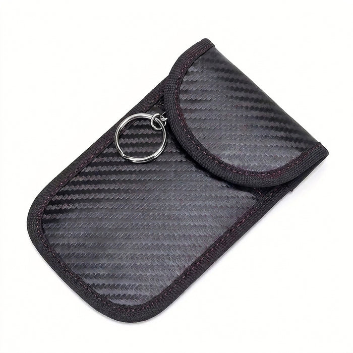 RFID Signal-Blocking Key Pouch — Carbon Fibre Faraday Key Fob Protector