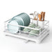 Carbon Steel & PP Dish Drying Rack with Drainer Tray — Space-Saving Plate Organiser
