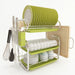 3-Tier Chrome Kitchen Drying Rack with Drip Tray
