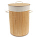 Bamboo Laundry Basket with Lid & Removable Liner, 36×36×50cm (14.2×19.7in)
