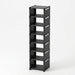 7-Grid Shoe Rack — Metal Tube Frame with Fabric Shelves, Floor Installation, Black or White