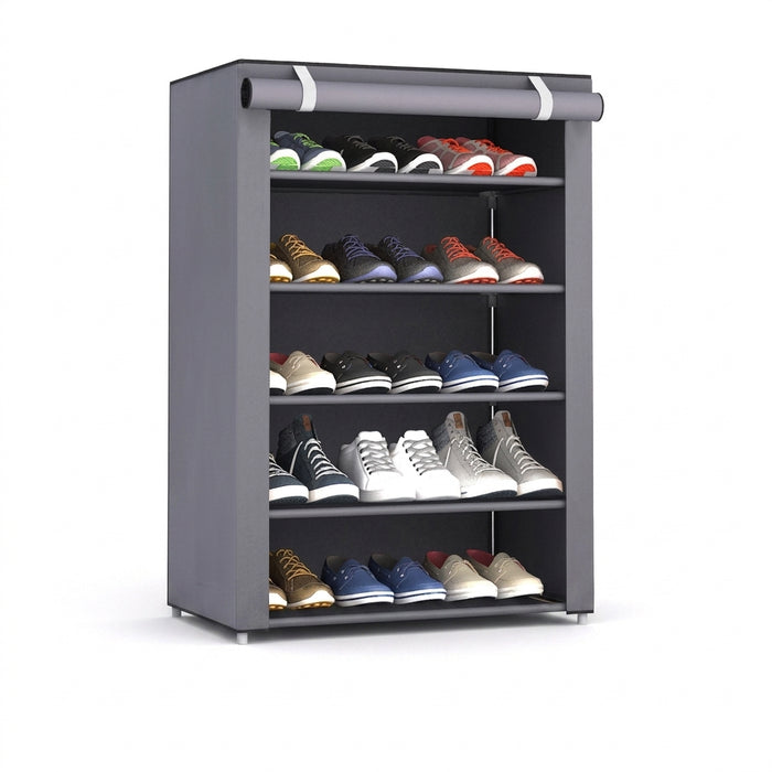 6–10 Tier Multi‑Layer Shoe Cabinet with Dust‑Proof Rolling Shutter — Space‑Saving, Easy Assembly