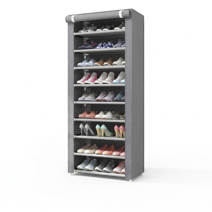 6–10 Tier Multi‑Layer Shoe Cabinet with Dust‑Proof Rolling Shutter — Space‑Saving, Easy Assembly
