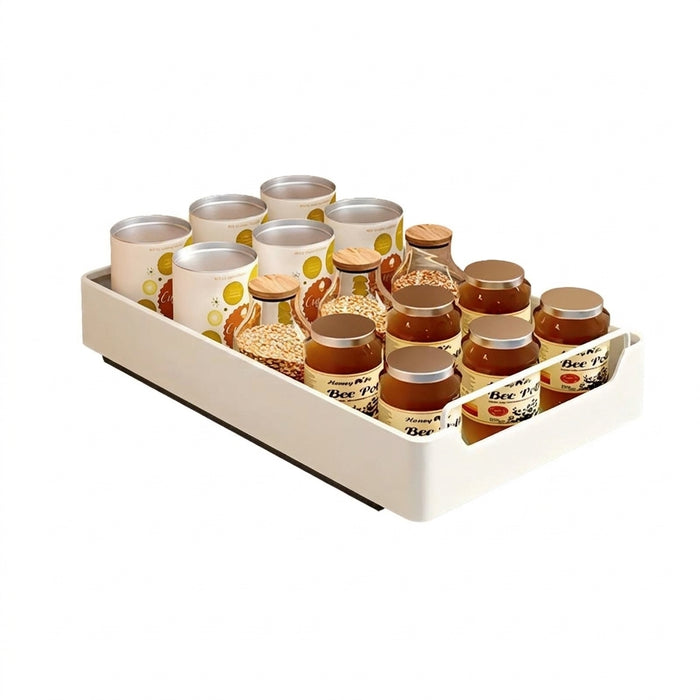 Metal Slide‑Rail Pull‑Out Cabinet Organiser with Self‑Adhesive Base