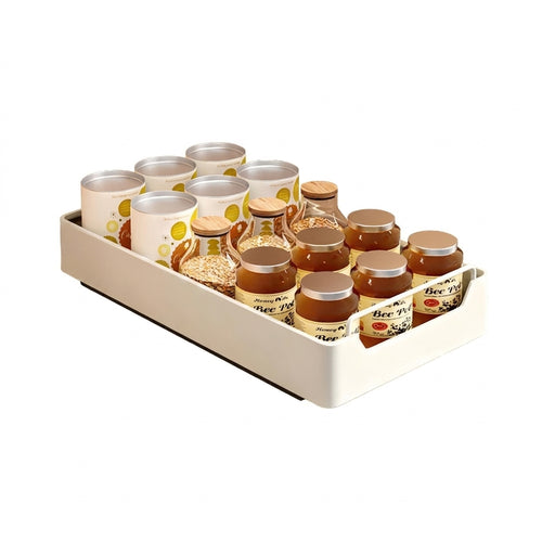 Metal Slide‑Rail Pull‑Out Cabinet Organiser with Self‑Adhesive Base