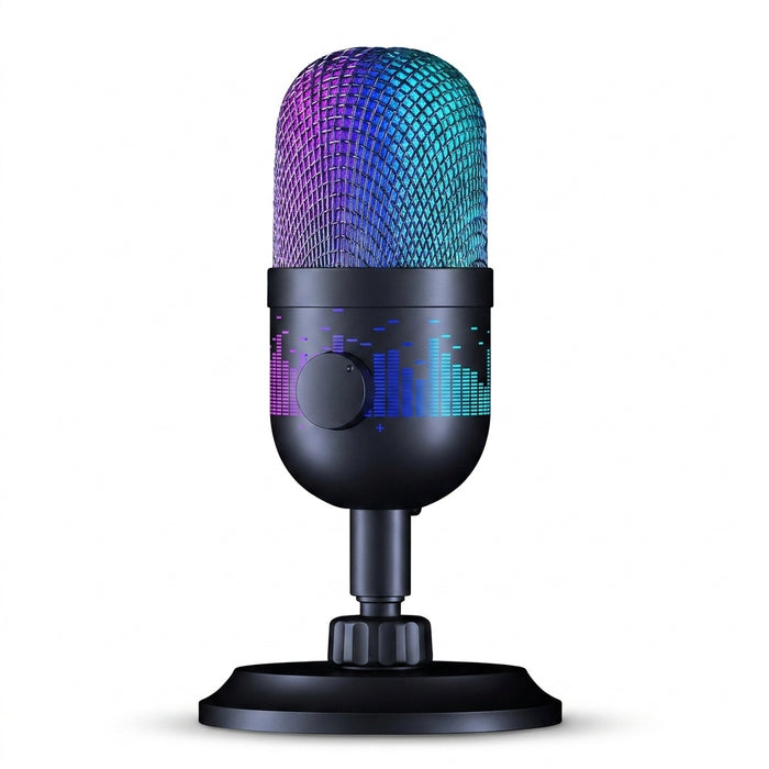 USB Condenser Microphone with RGB — 192kHz/24bit Cardioid Mic for Streaming & Recording