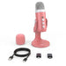 USB Condenser Microphone — Pink Studio Mic for PC, Mac, Phone, Streaming & Gaming