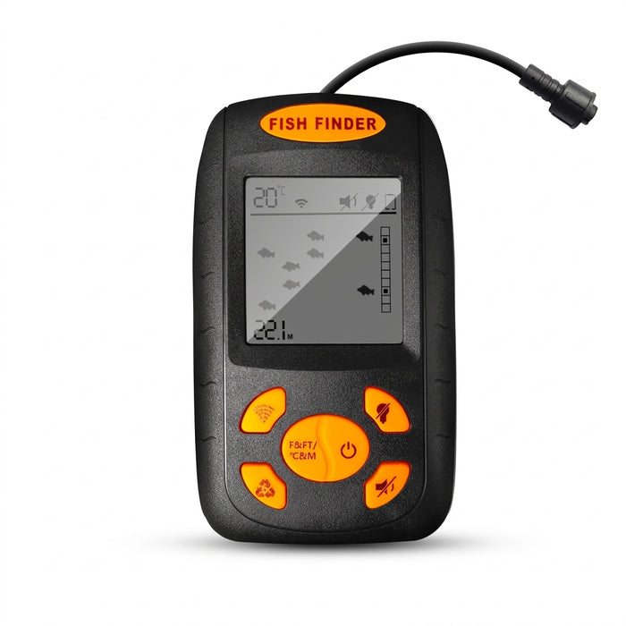 Portable Sonar Fish Finder – Handheld Fishfinder with 100m Depth & Backlit LCD