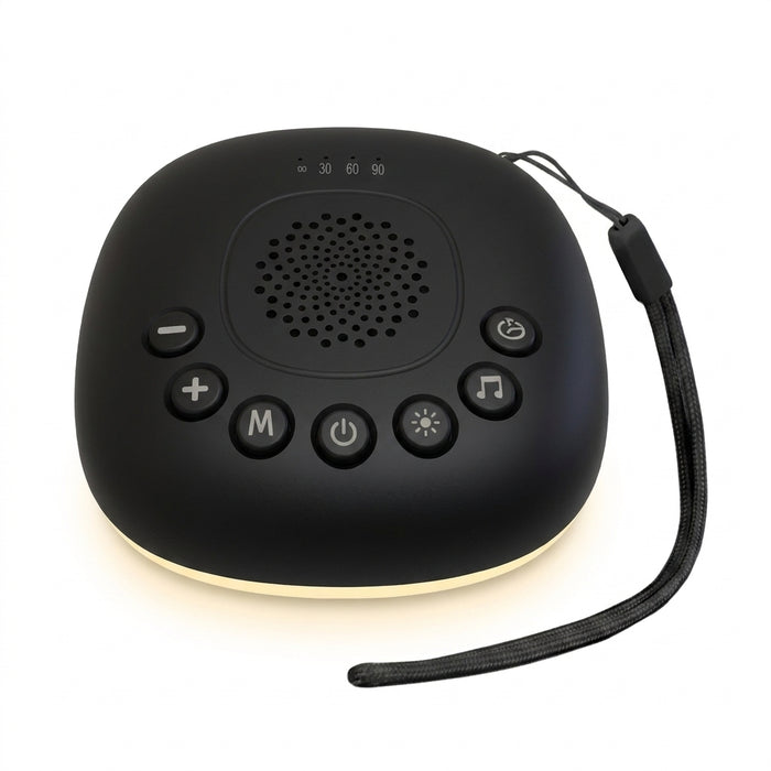 White Noise Machine — 20 Soothing Sounds, Night Light Timer, USB-C Rechargeable, Portable with Lanyard