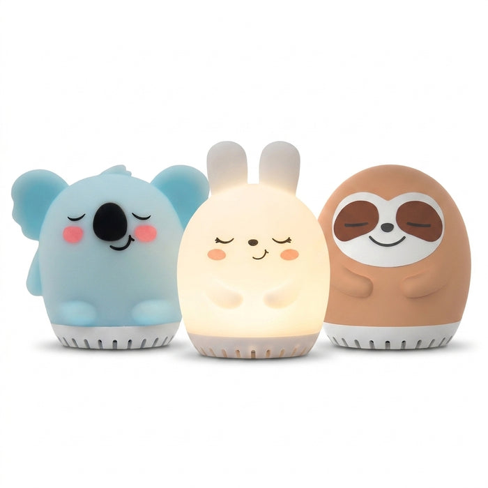 Mini Rabbit White Noise Machine & LED Night Light — 20 Soothing Sounds, USB‑C Rechargeable Silicone Sleep Aid