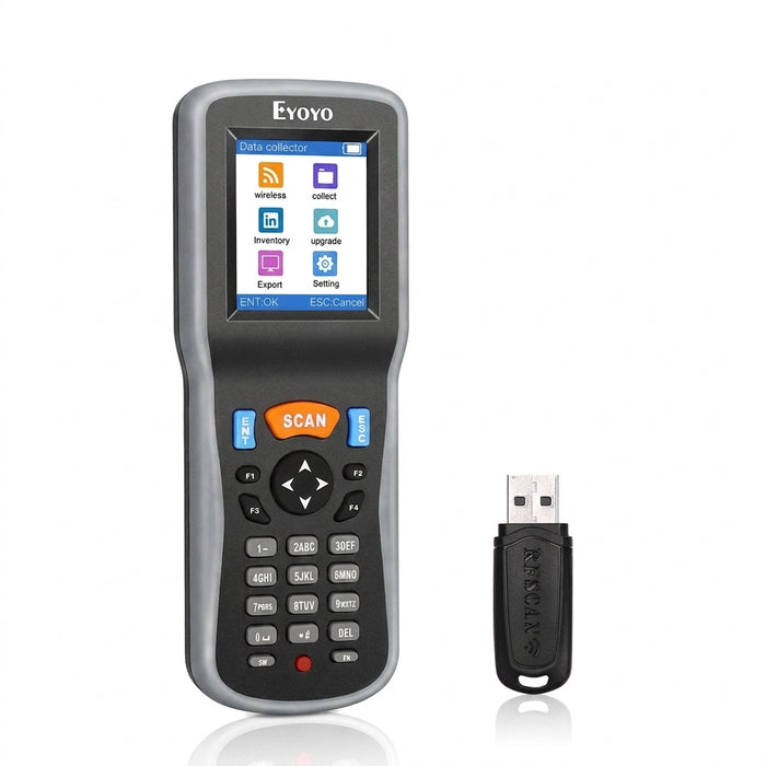 Wireless 1D Handheld Barcode Scanner with Data Collector and 2.2-inch Colour Screen