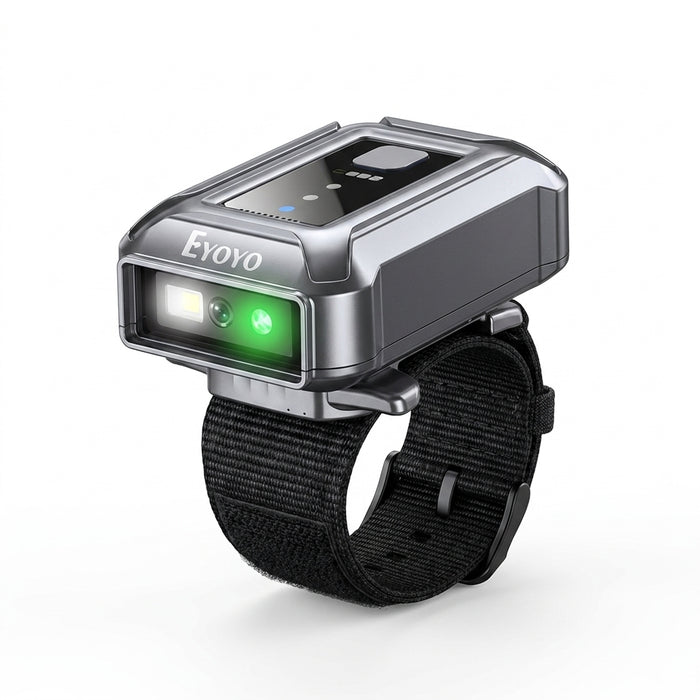 Wristband Wearable Barcode Scanner — Hands‑Free 1D & 2D Bluetooth and USB QR Reader (Mini)