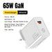 65W GaN Dual-Port Fast Charger PD3.0 PPS QC4.0 – Hybrid USB-C/USB-A