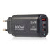 100W GaN USB‑C PD Charger (QC3.0, PPS) – Fast Charge for Laptop, iPad, iPhone 15/16 Pro Max, Samsung