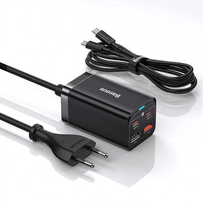 Baseus GaN3 100W/65W 4‑Port Desktop Charger — USB‑C & USB‑A, PD & Quick Charge