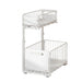 2-Tier Under-Sink Pull-Out Organiser — Adjustable Height Thickened Metal Sliding Drawers (Black or White)