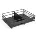 Retractable Pull-Out Metal Drawer Rack — Punch-Free Under-Sink Storage (Small/Large, White/Black)