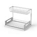 Under-sink Pull-out Metal Organiser — Sliding Storage Shelf for Kitchen (Black/White)