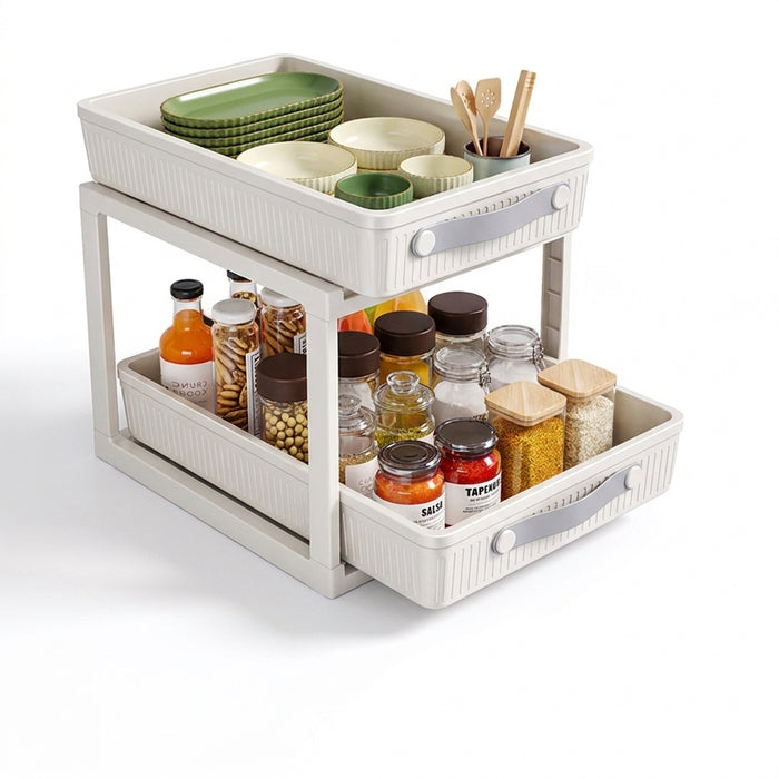 Pull-Out Sliding Cabinet Shelf — Kitchen & Pantry Storage Organiser (M/L)