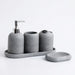 5-Piece Bathroom Accessory Set — Lotion Dispenser, Toothbrush Holder, Tumbler, Soap Dish & Tray (Beige or Grey)