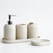 5-Piece Bathroom Accessory Set — Lotion Dispenser, Toothbrush Holder, Tumbler, Soap Dish & Tray (Beige or Grey)