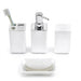 8‑Piece Bathroom Organiser Set — Soap Dispenser, Brush, Trash Can & Cup