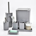 8‑Piece Bathroom Organiser Set — Soap Dispenser, Brush, Trash Can & Cup