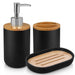 Bathroom Set – Soap Dispenser, Toothbrush Holder & Soap Box (Plastic)