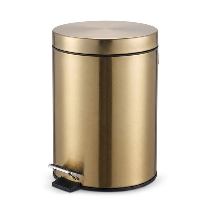 Modern 5L Stainless Steel Foot Pedal Bin — Champagne Gold