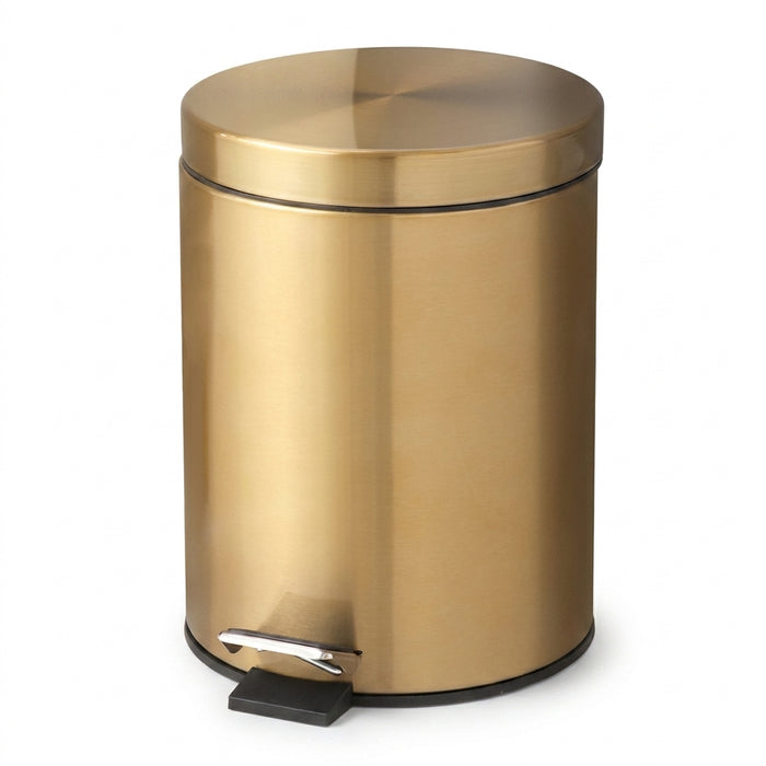 Modern 5L Stainless Steel Foot Pedal Bin — Champagne Gold