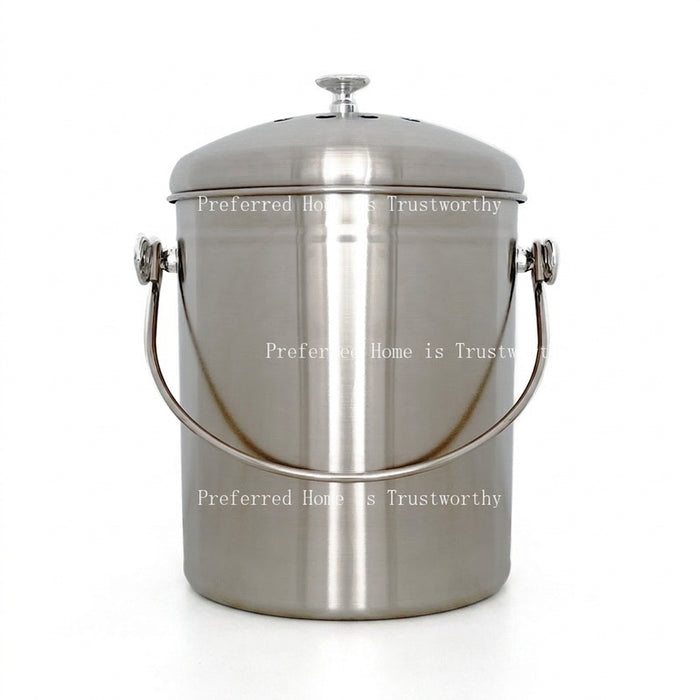 5L Stainless Steel Sealed Kitchen Bin with Lid — Desktop Odour-Proof Fermentation Bin