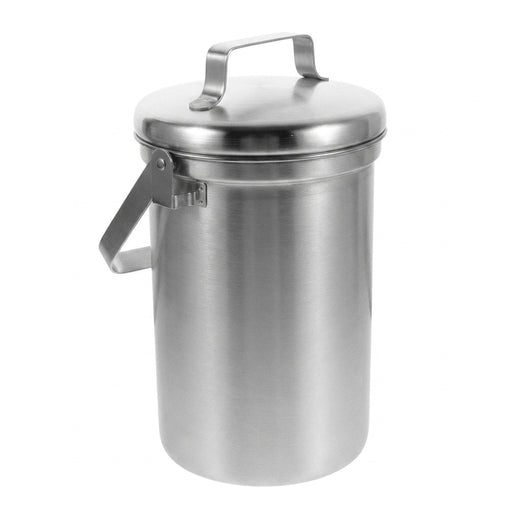3L Stainless Steel Kitchen Compost Bin — Countertop Food Scrap Container with Odour‑Sealing Lid & Handle