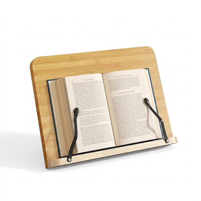 Adjustable Wooden Book Stand – Pine Reading Rack for Kids & Adults with Tablet Holder