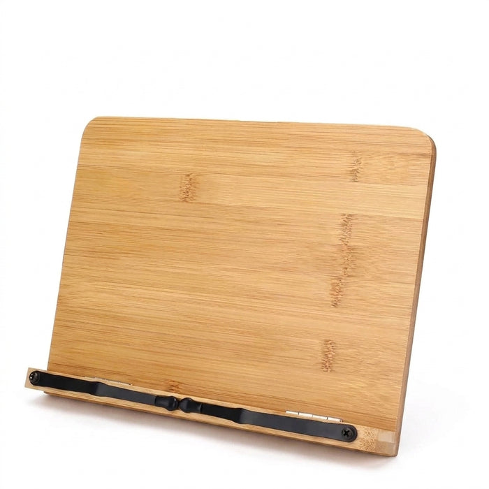 Bamboo Adjustable Book Stand – Portable Folding Book & Cookbook Holder 28×20cm