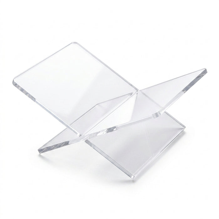 Acrylic Book Stand — Folding Display Holder for Cookbooks, Bibles & Texts (S/L, Black/White/Clear)