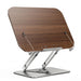 Foldable 360° Rotating R10 Book & Tablet Stand with Walnut Panel