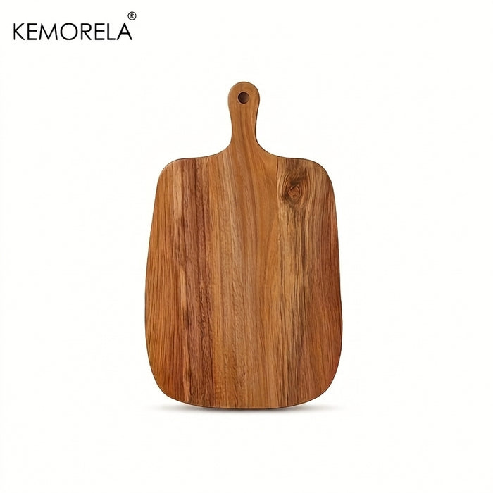 Wooden Cutting Board with Handle — Rectangle Food-Safe Board for Fish, Cheese, Bread & Fruit