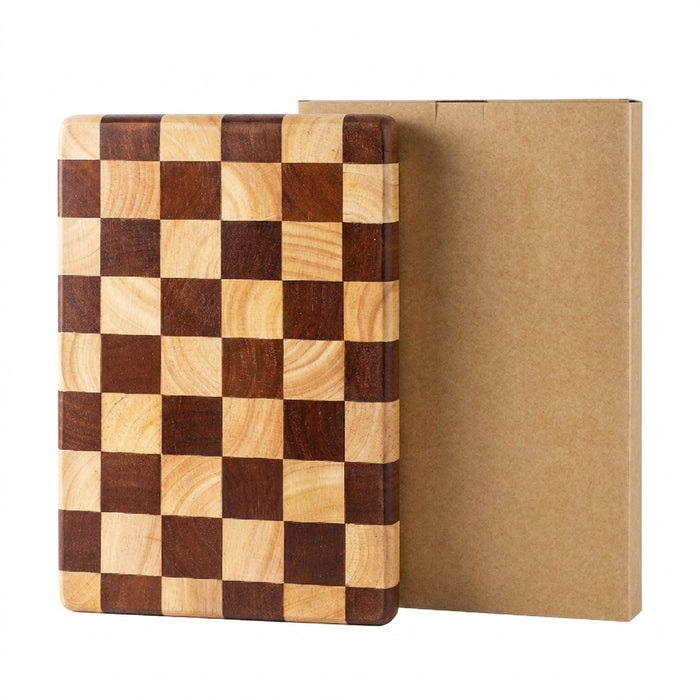 End-grain Rubber Wood Chopping & Serving Board (Flippable) — JT549