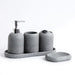 5‑Piece Bathroom Accessory Set — Dispenser, Toothbrush Holder, Tumbler, Tray & Soap Dish (Beige or Grey)