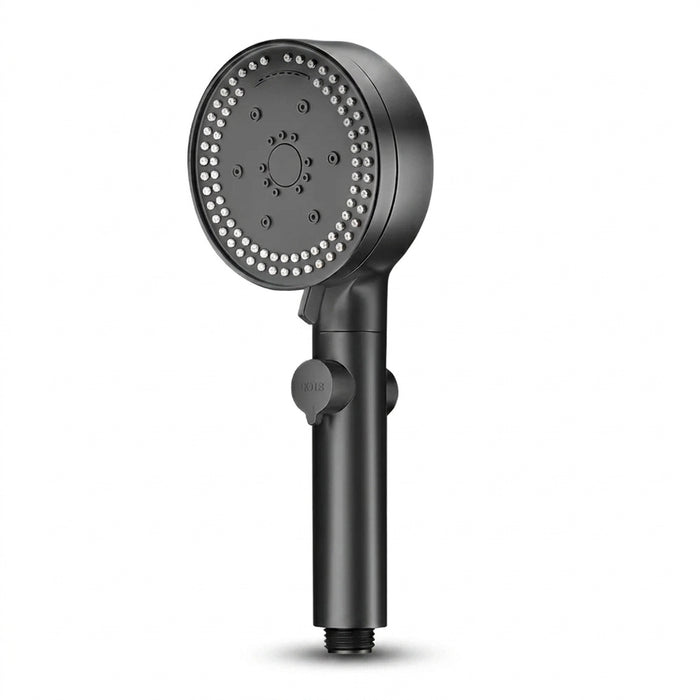 8-Mode High-Pressure Black Handheld Shower Head — Water-Saving, Fall-Resistant