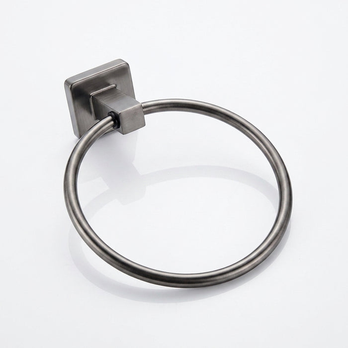 Gun Grey Bathroom Hardware Set — Towel Bar, Paper Holder, Ring & Hook