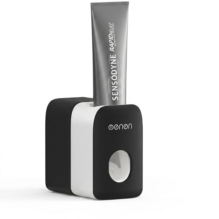 Automatic Toothpaste Dispenser & Dust‑Proof Toothbrush Holder — Wall‑Mount Squeezer Bathroom Set