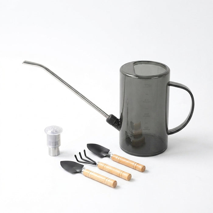 1 L / 1.5 L Long-Spout Watering Can with 3-Piece Shovel Set for Indoor & Outdoor Plants