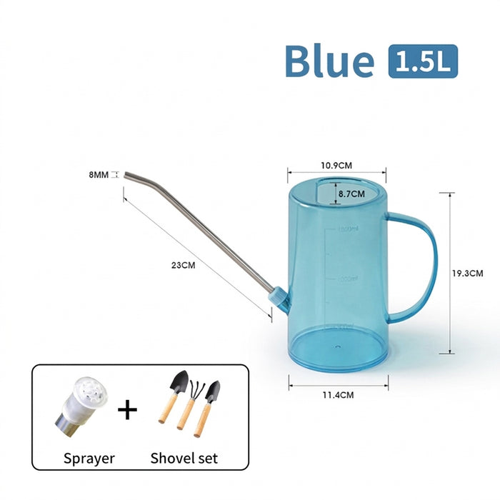 1 L / 1.5 L Long-Spout Watering Can with 3-Piece Shovel Set for Indoor & Outdoor Plants