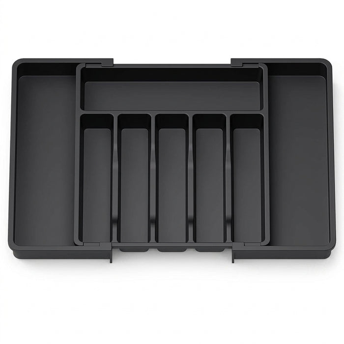 Adjustable Cutlery Drawer Organiser – Expandable Plastic Tray with Dividers