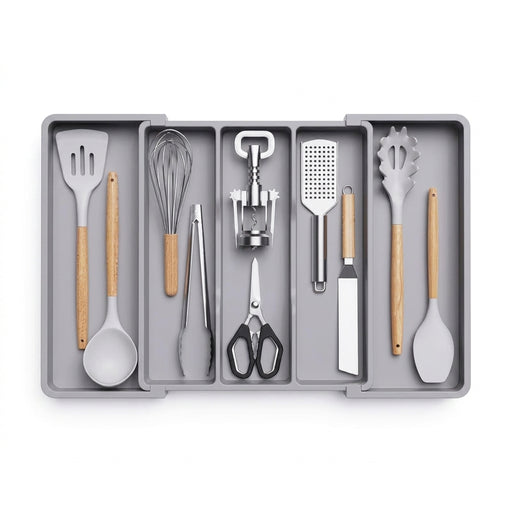 Expandable Utensil Tray — Adjustable Cutlery Organiser for Kitchen Drawers