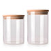 10pc Glass Storage Jar Set with Bamboo Lids — 5×350ml & 5×250ml