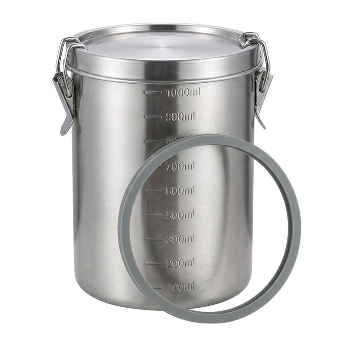 304 Stainless Steel Airtight Food Storage Container with Measurement Scale — 520/1000/1600/2500ml